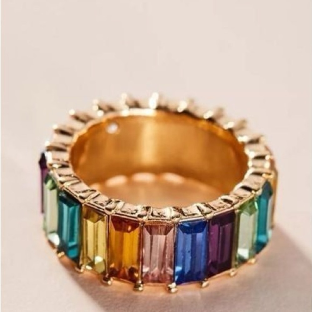 BaubleBar Alidia Rainbow Crystal Ring